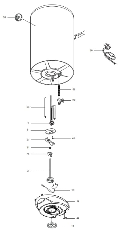 Запчасти Ariston ABS BLU R INOX 65 V SLIM купить в Шадринске
