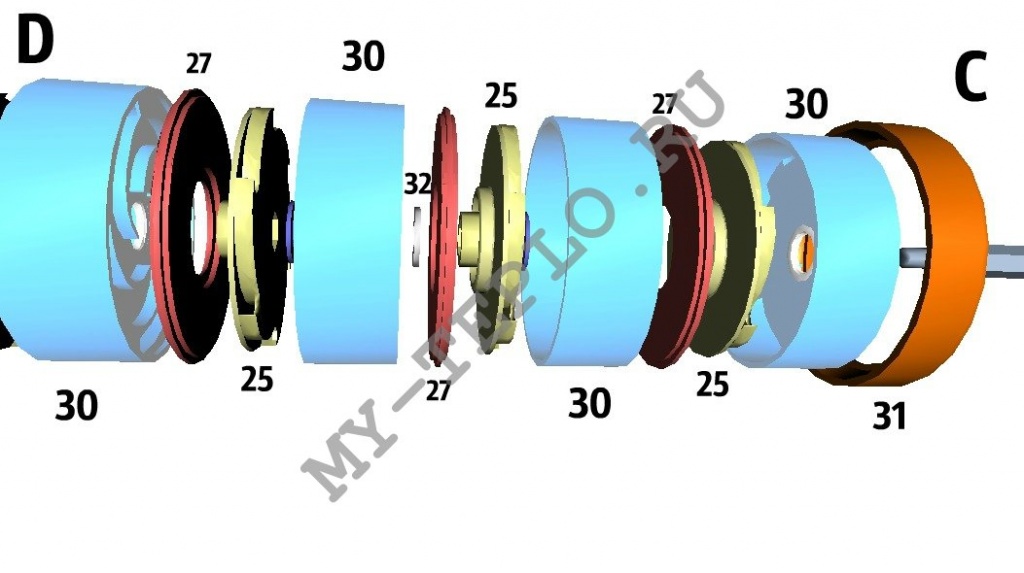 запчасти Джилекс Водомет Частотник 125/125 Ч