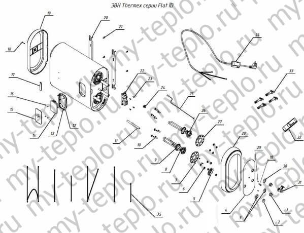 запчасти для водонагревателей Термекс ID 50 V купить в Шадринске