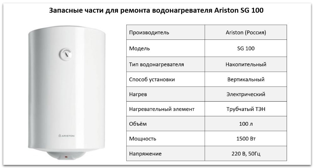 Купить запчасти Ariston SG 100 в Шадринске